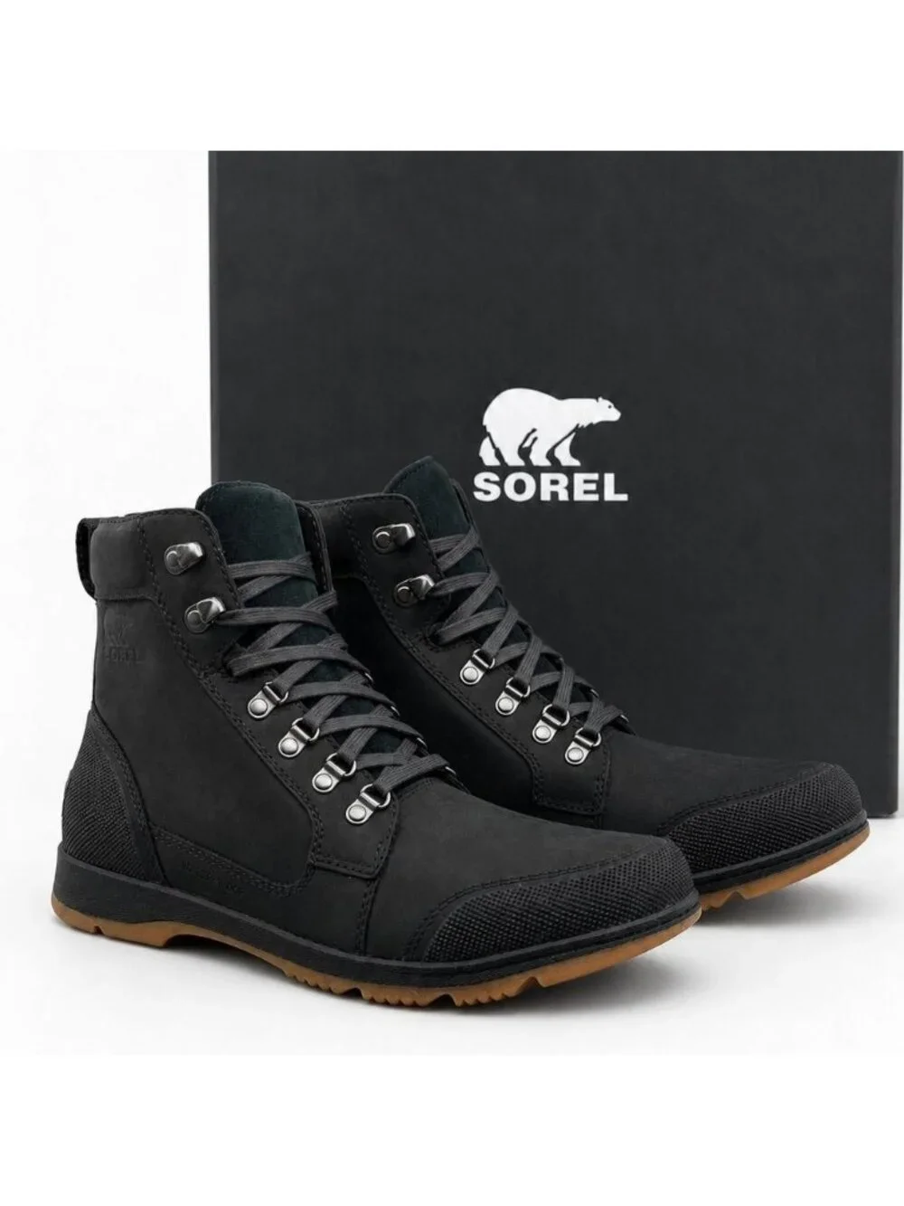 SOREL Ankeny II Mid WP Insulated Mens 10 Tobacco Black Waterproof Boots